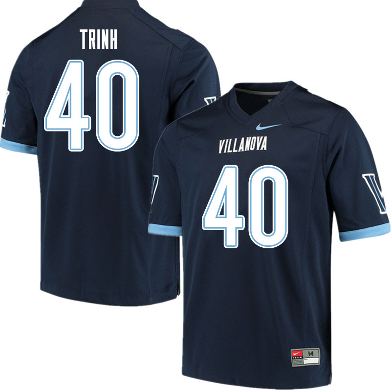 Men #40 Ty Trinh Villanova Wildcats College Football Jerseys Sale-Navy
